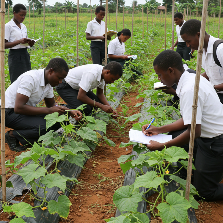 students on the farm
